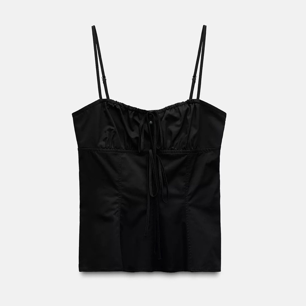 Size XL | ZARA | GABARDINE BOW TOP